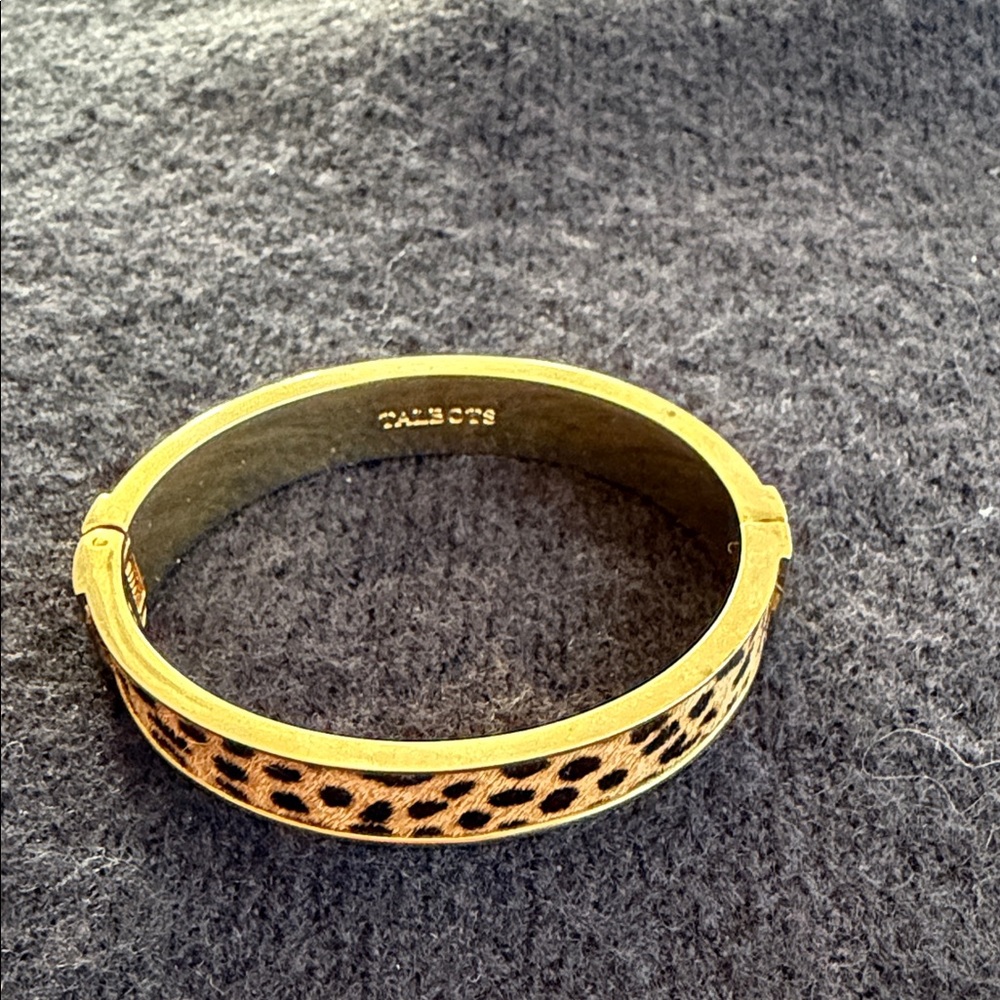 Talbots Leopard Print Gold Bangle - Picture 2 of 3
